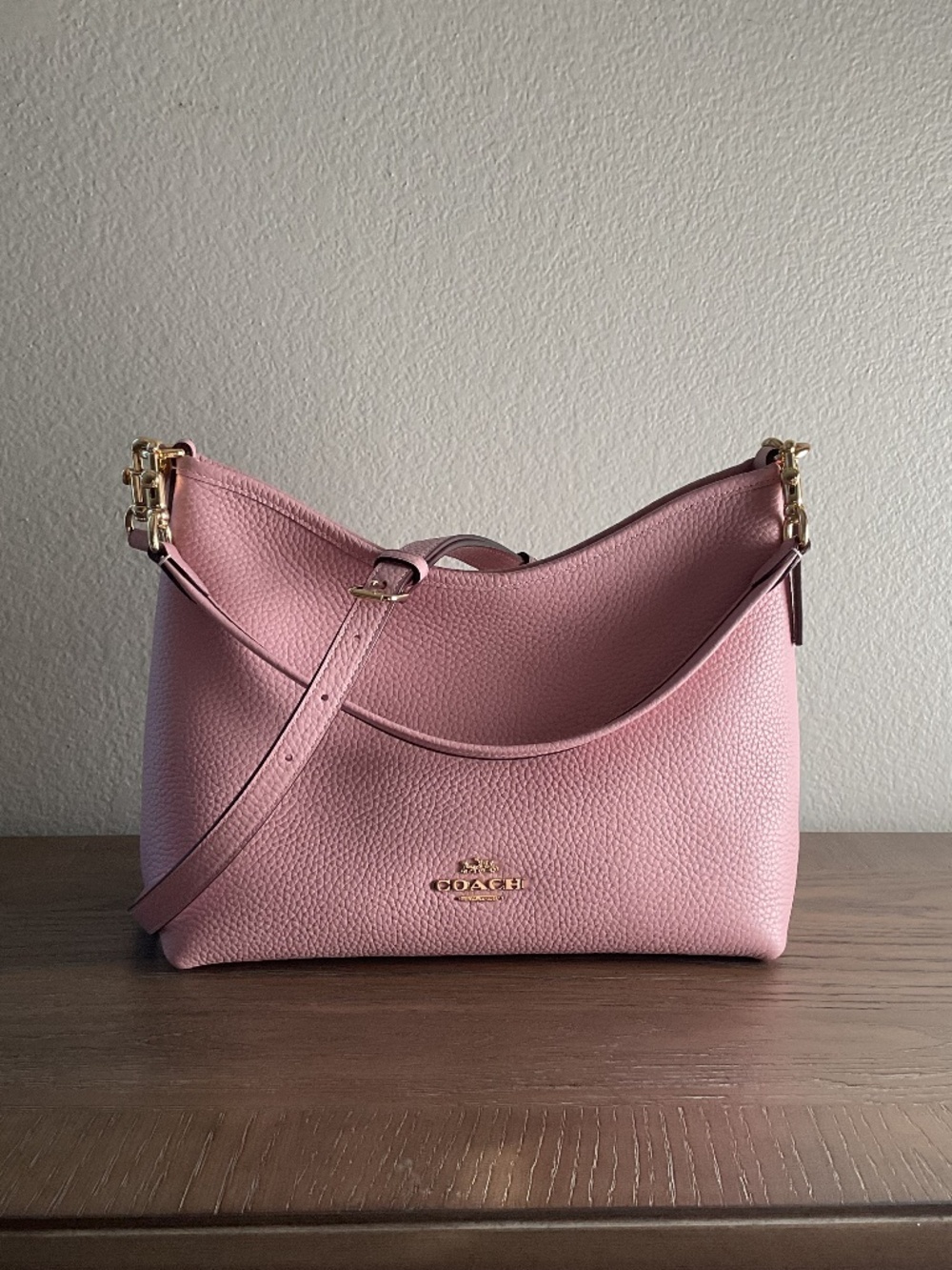 Coach Laurel Shoulder Bag Carnation Pink Leather